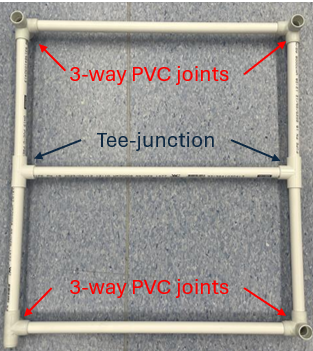 PVC Joints used in four legged camera rig